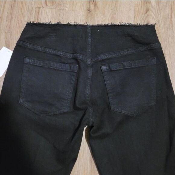 Frame Cut Off Raw Waist Slit Hem Mini Boot Jeans Women's 26 Black Grunge - Picture 11 of 12